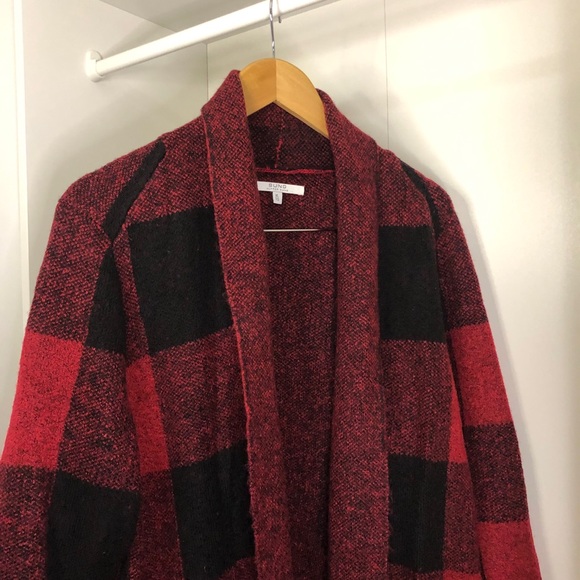 Great condition Alfred Sung Red Gingham pattern long cardigan - Size XL - Picture 5 of 7
